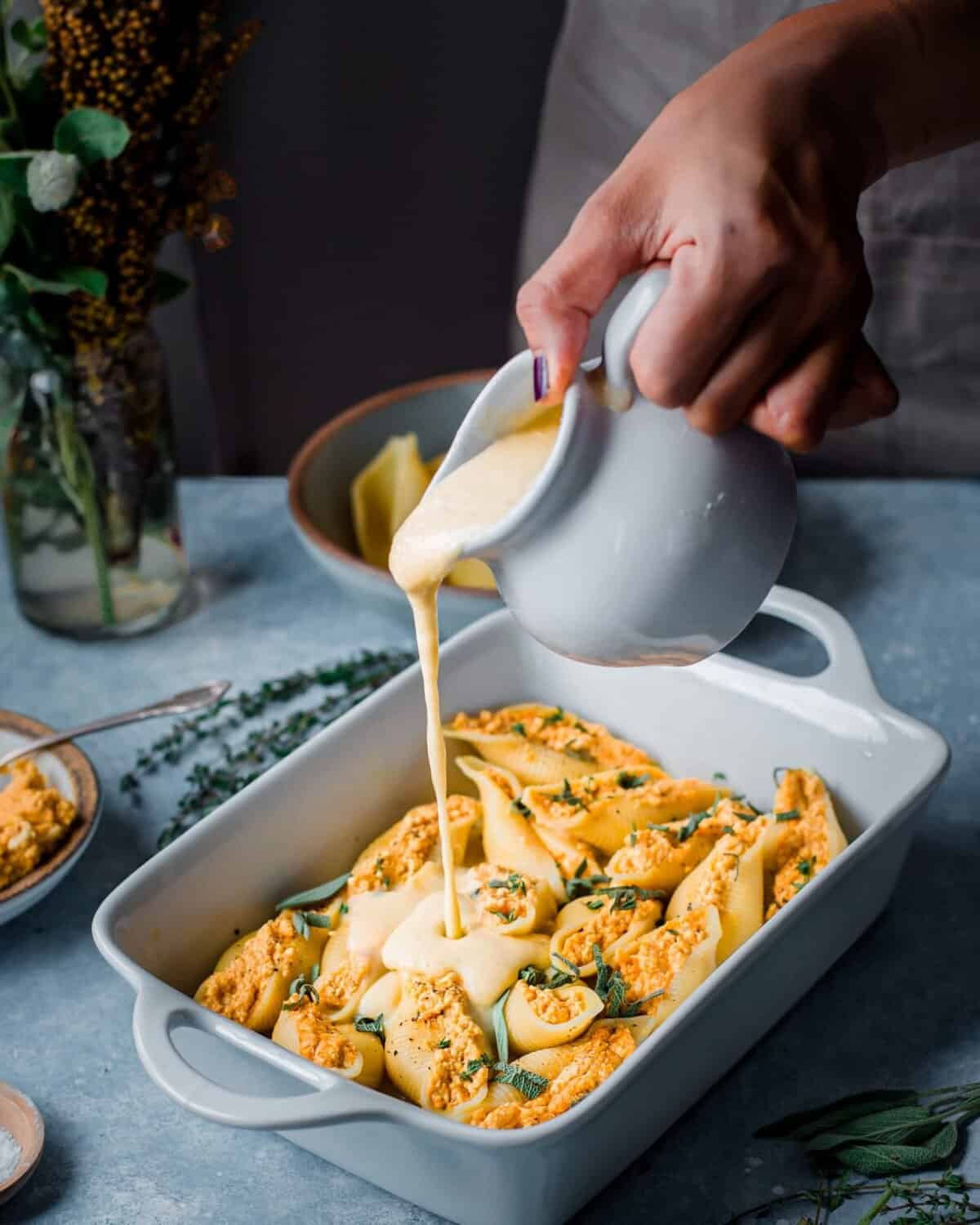 Vegan Pumpkin (Tofu) Ricotta Stuffed Shells