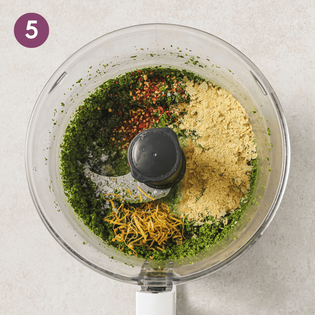 the rest of the ingredients added to the mixture.