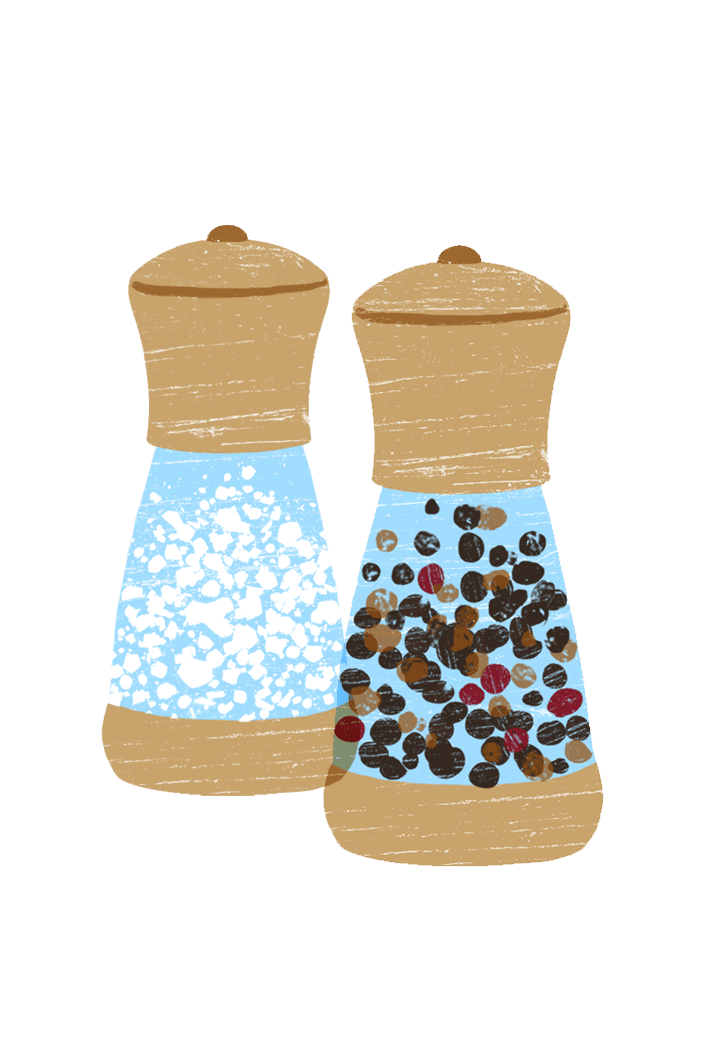 salt and pepper shaker icons.