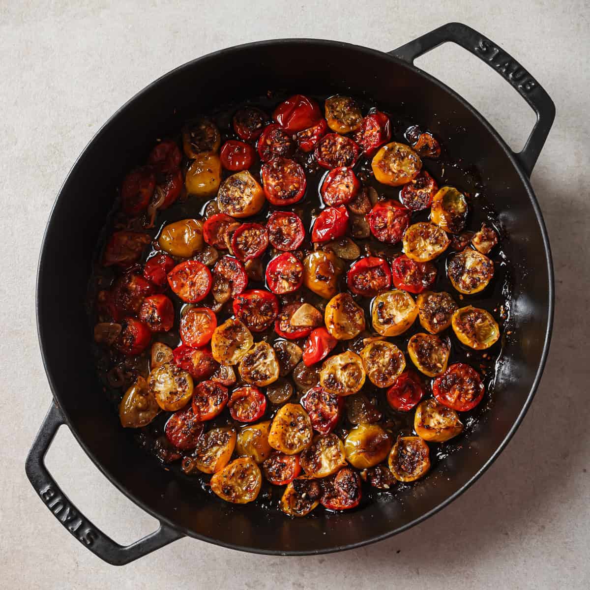 confited tomatoes after being roasted for 50 minutes.